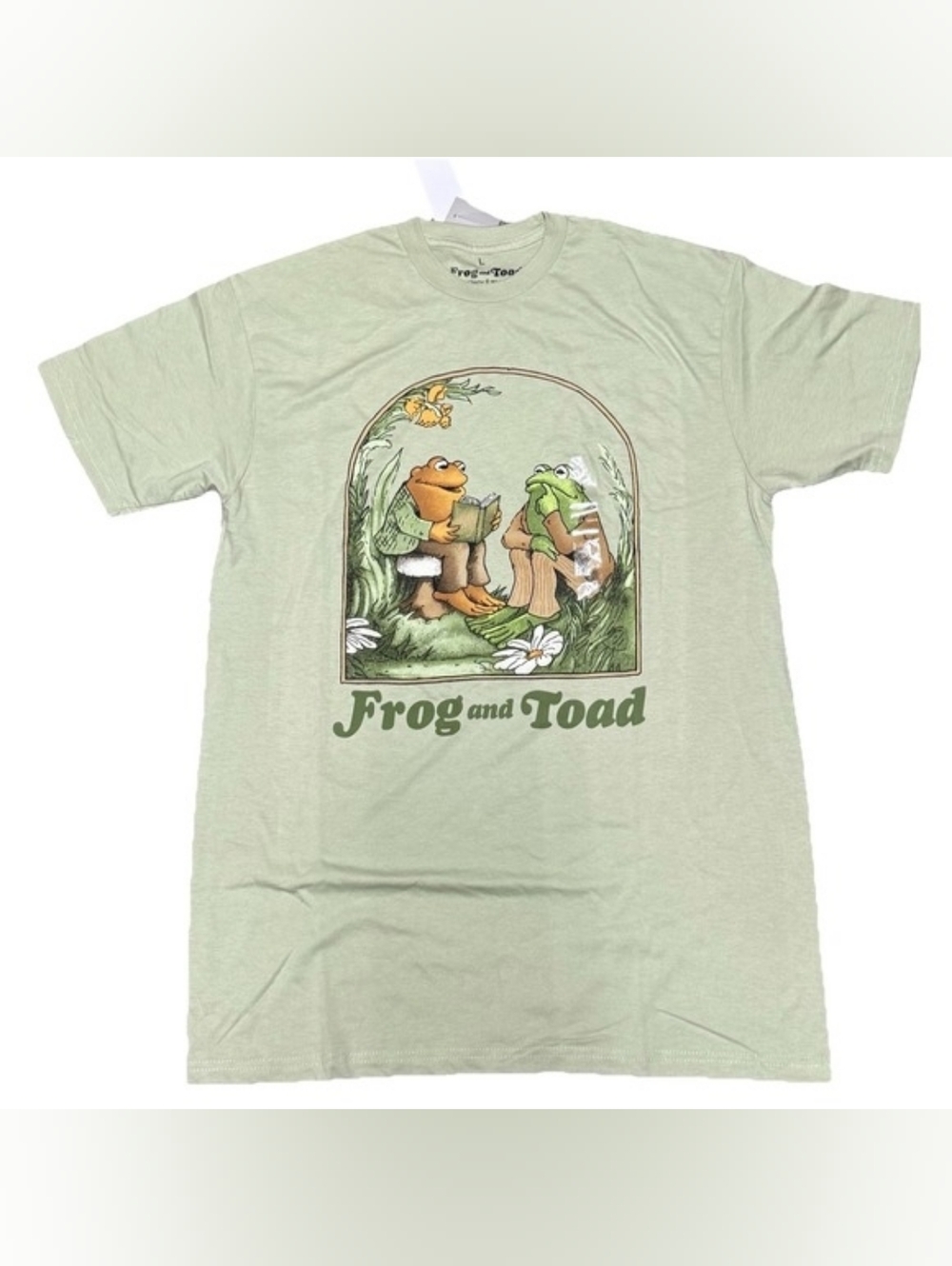 Frog and Toad Graphic Tee in Sage Green - Large Unisex